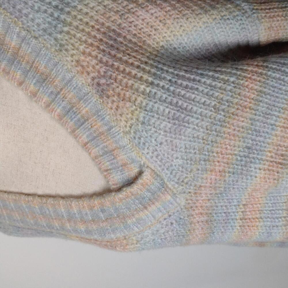 Guess Pastel Striped V-Neck Sweater in Blue, Pink, Yellow - Picture 3 of 12